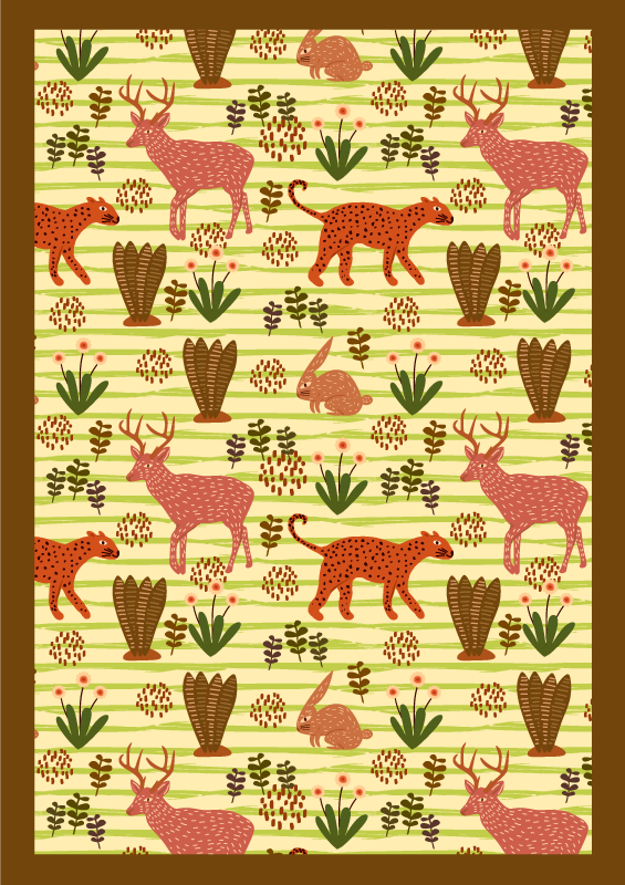 乙烯基地毯动物野生动物园图案 - TenStickers