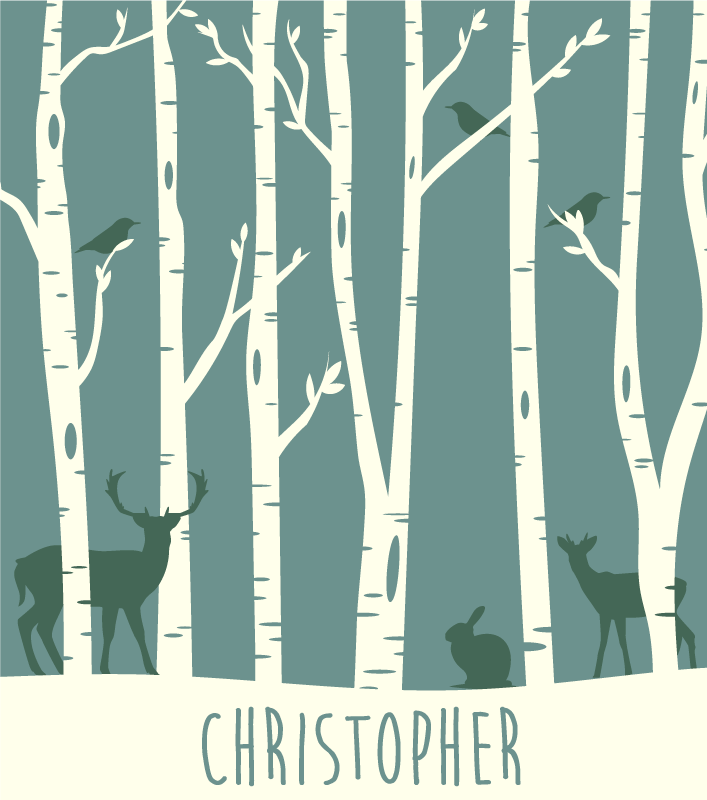 乙烯基地毯名称森林朋友主题 - TenStickers