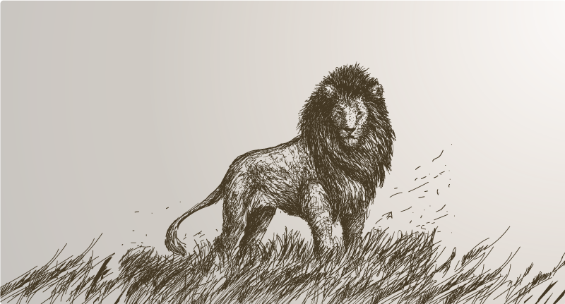 乙烯基地毯动物雄狮倒影 - TenStickers