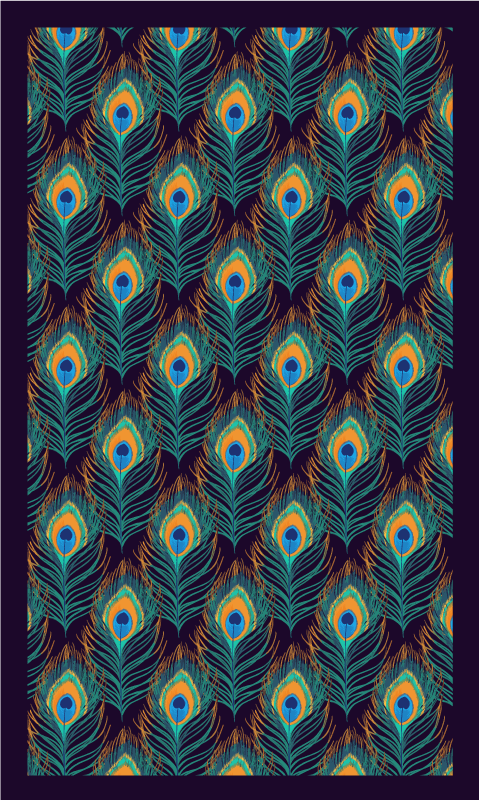 卧室乙烯基地毯孔雀羽毛图案 - TenStickers