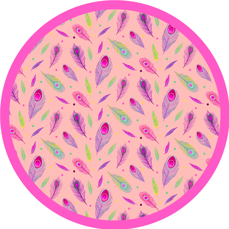 乙烯基地毯特性色彩斑斓的羽毛图案 - TenStickers