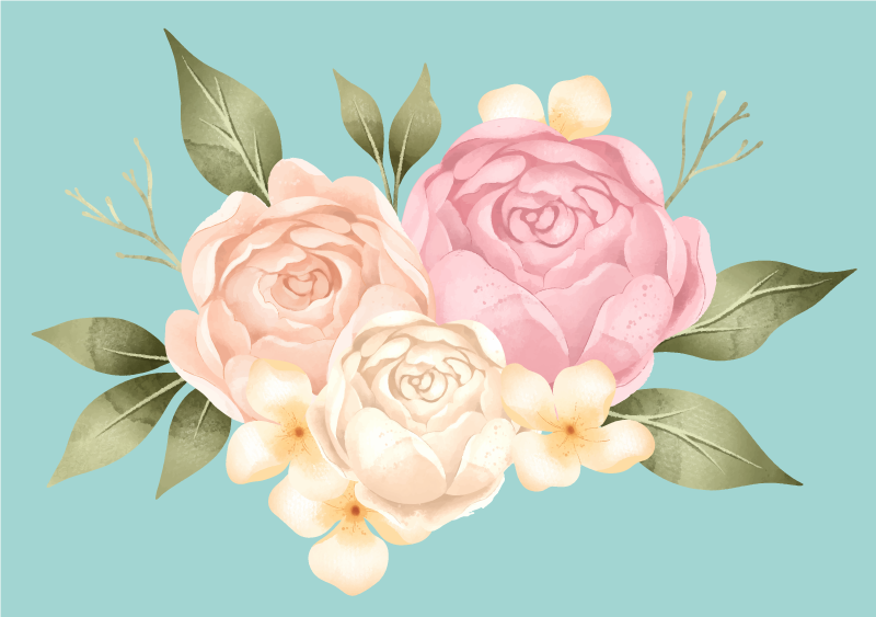 乙烯基花草地毯植物成分 - TenStickers