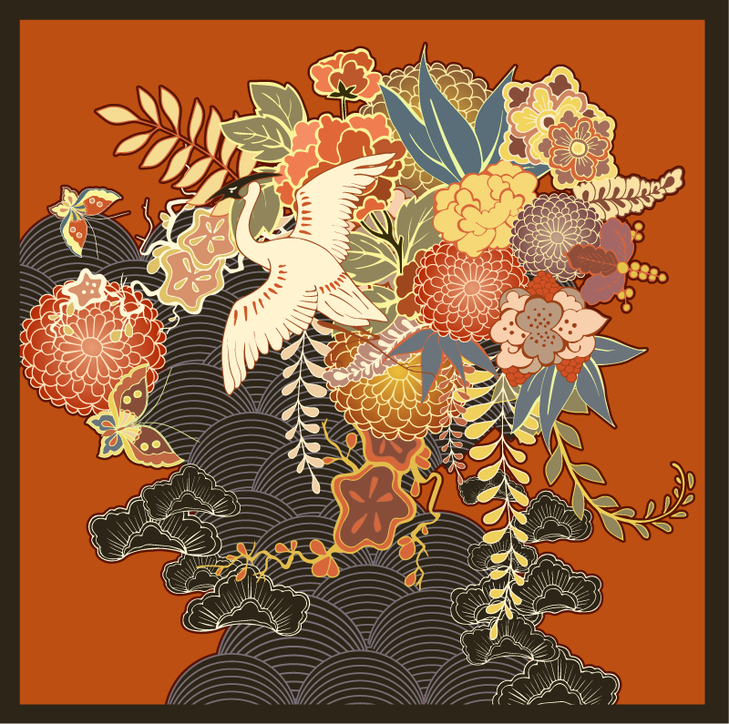 乙烯基花草地毯精致植物元素 - TenStickers