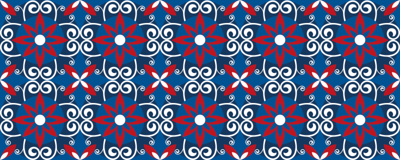 鸢尾花瓷砖地毯 - TenStickers