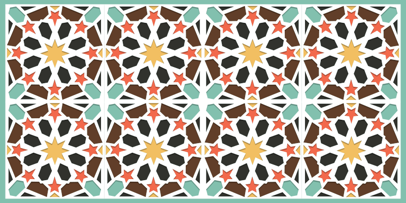 乙烯基地毯色彩斑斓的星空瓷砖 - TenStickers