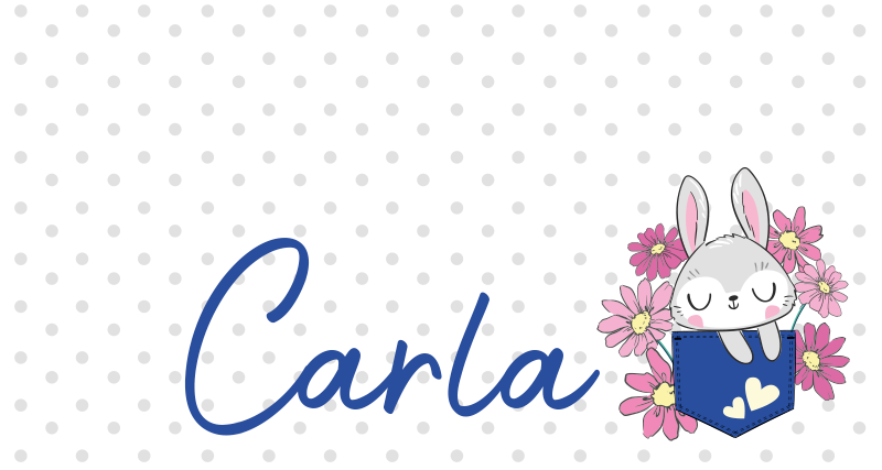 乙烯基地毯灰色兔子带名字 - TenStickers