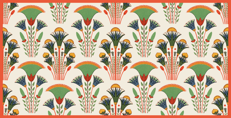 乙烯基花草地毯北欧复古图案 - TenStickers