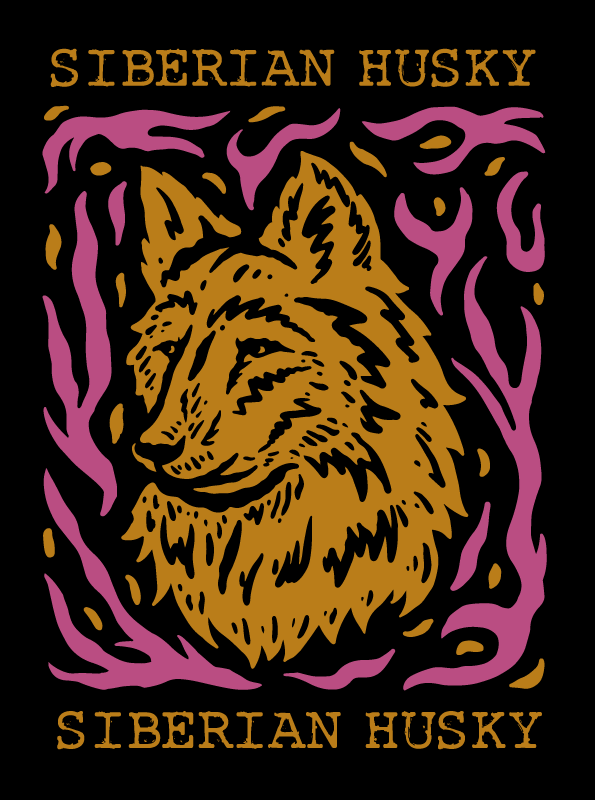 乙烯基地毯动物西伯利亚哈士奇肖像 - TenStickers