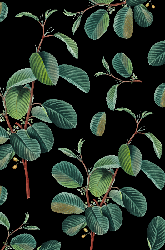 乙烯基地毯客厅生机盎然的叶子图案 - TenStickers