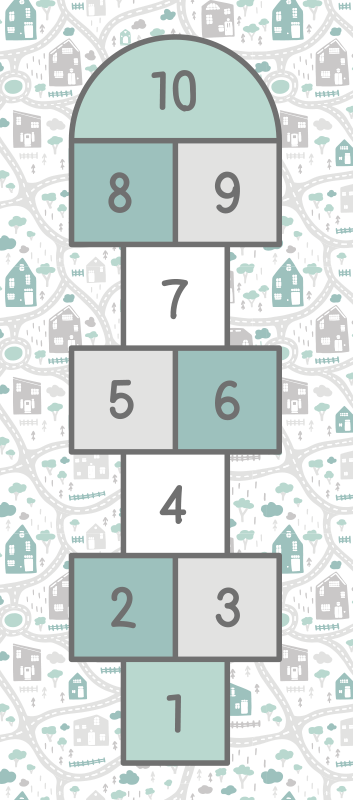 乙烯基地毯游戏跳房子游戏区域 - TenStickers