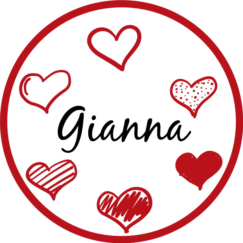 乙烯基地毯红心与名字 - TenStickers