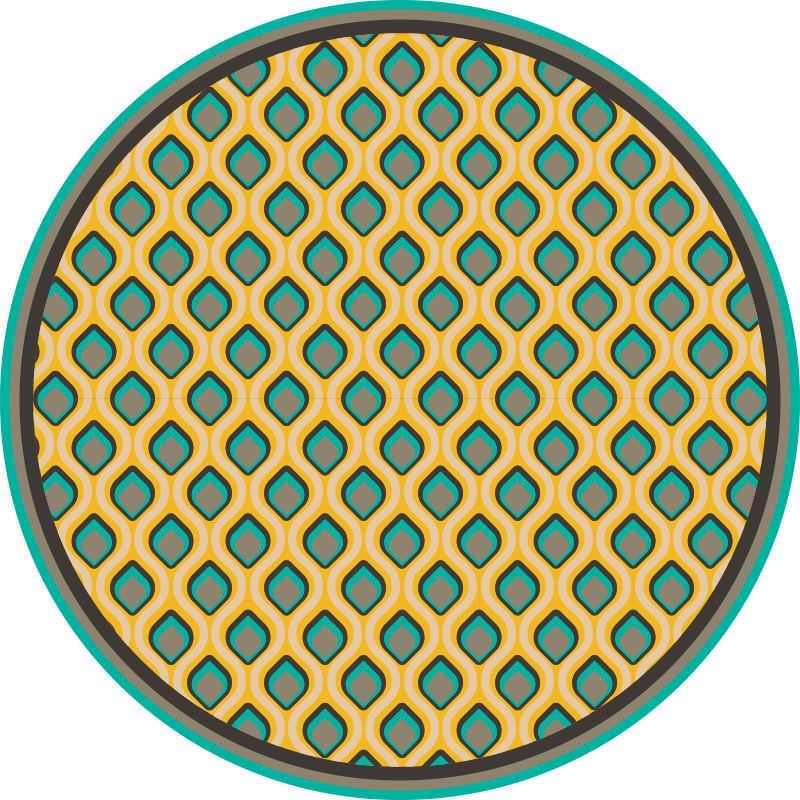 乙烯基厨房地毯现代中世纪图案 - TenStickers