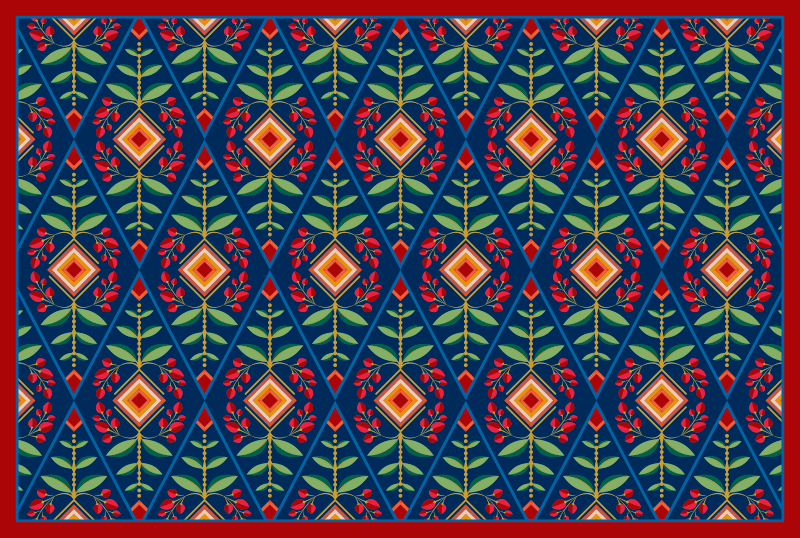 乙烯基地毯几何植物几何图案 - TenStickers