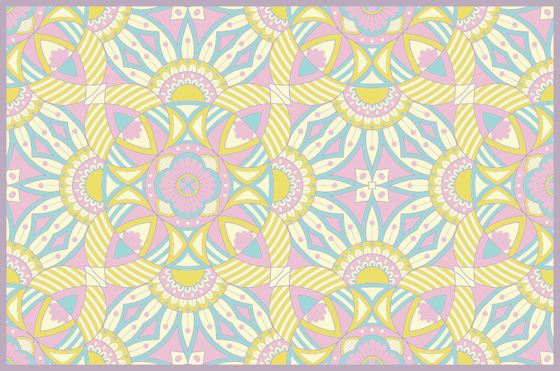 乙烯基地毯呈现复杂几何图案 - TenStickers