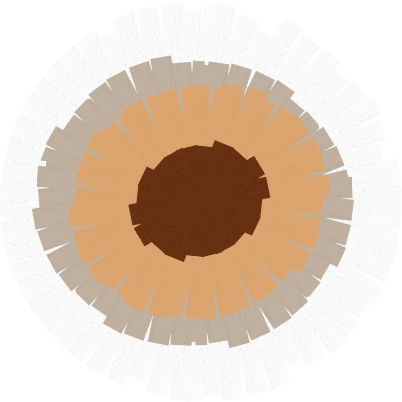 乙烯基地毯木纹圆形树干设计 - TenStickers