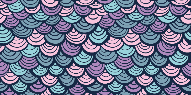 乙烯基地毯几何紫蓝波浪图案 - TenStickers