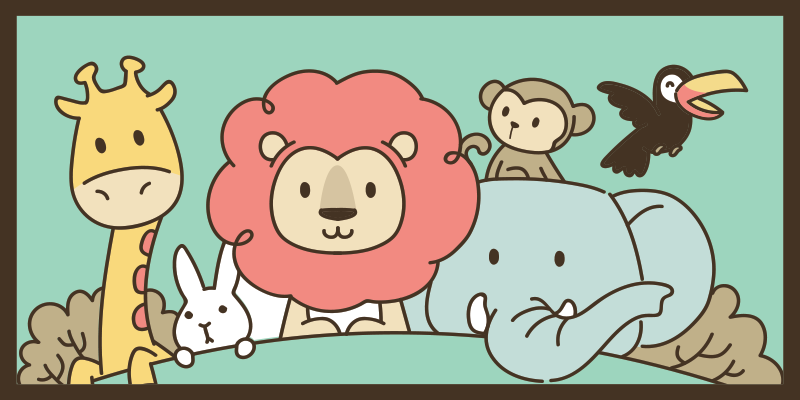 乙烯基地毯丛林小伙伴动物 - TenStickers