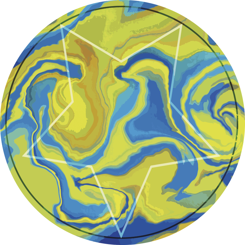 乙烯基地毯蓝黄星星款式 - TenStickers