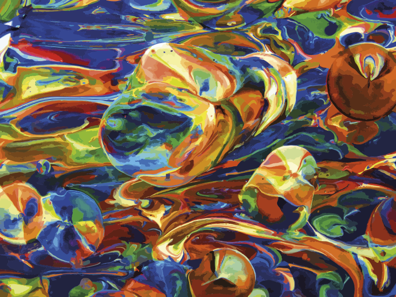 乙烯基地毯带有色彩缤纷的漩涡效果 - TenStickers