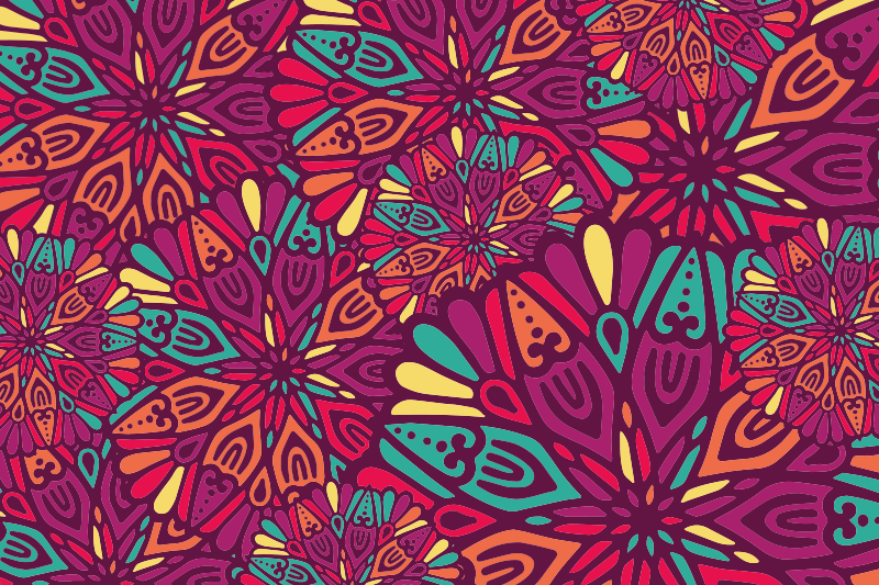 乙烯基地毯展现生动紫色图案 - TenStickers