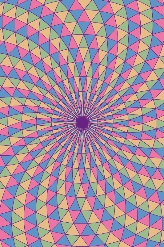 乙烯基地毯几何多彩三角旋涡 - TenStickers