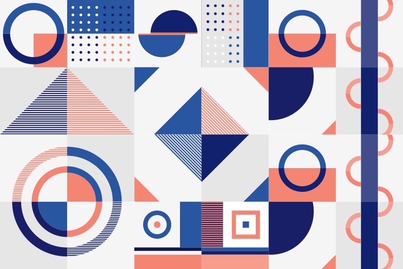 乙烯基地毯几何现代形态 - TenStickers