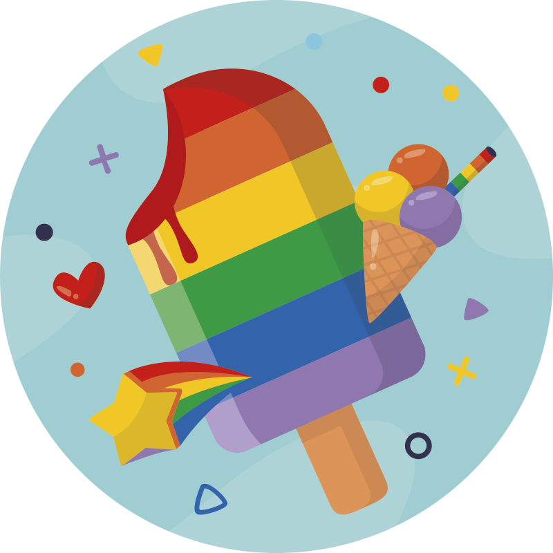 乙烯基地毯色彩缤纷的冰淇淋 - TenStickers