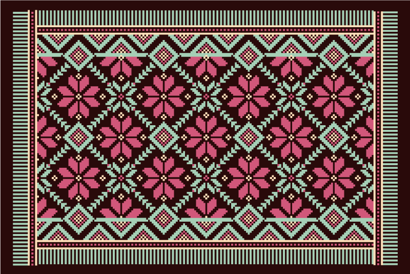 乙烯基地毯客厅北欧花卉灵感 - TenStickers