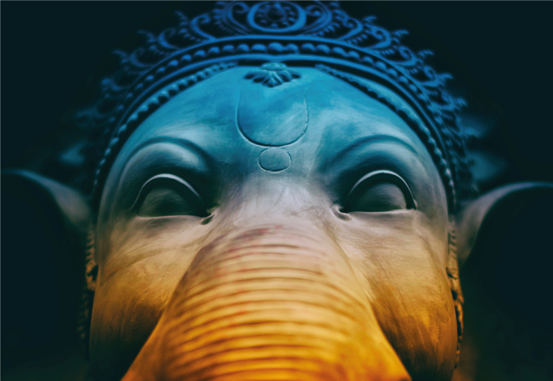 民族乙烯基地毯幻影大象面孔 - TenStickers