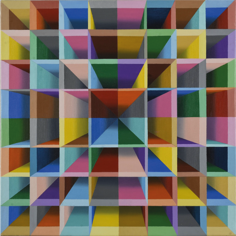 乙烯基地毯客厅 生动的几何 - TenStickers