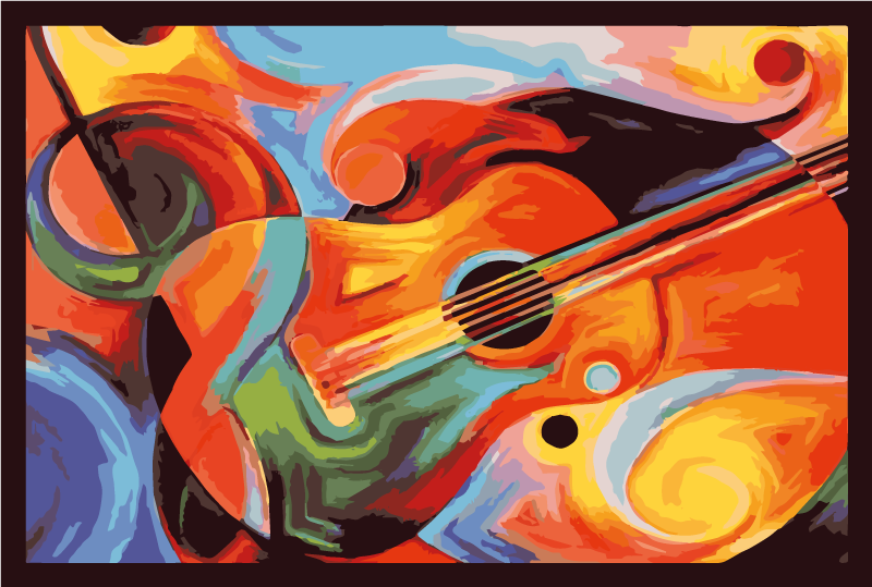 卧室乙烯基地毯音乐色彩交响曲 - TenStickers