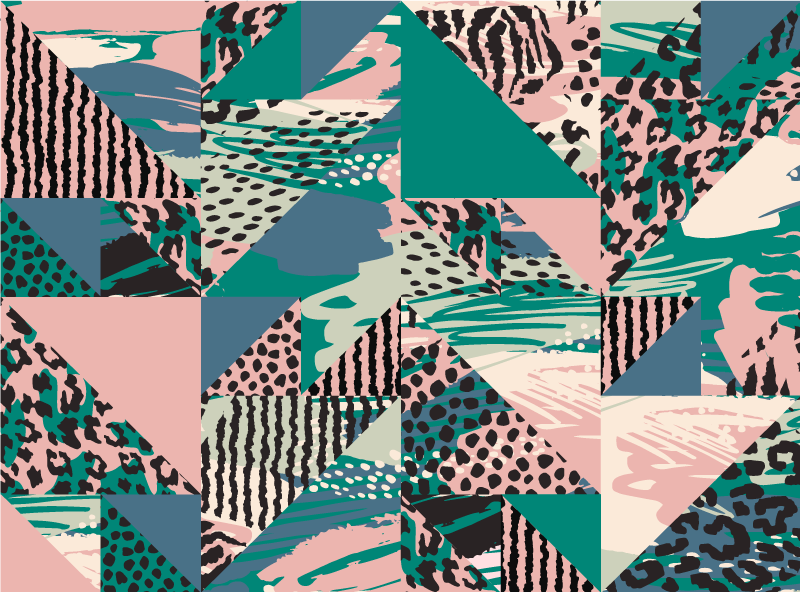 乙烯基地毯质地几何分层抽象图案 - TenStickers