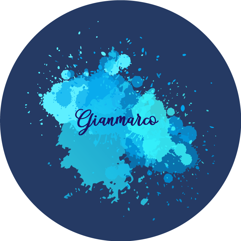 乙烯基地毯，溅蓝色与名称 - TenStickers