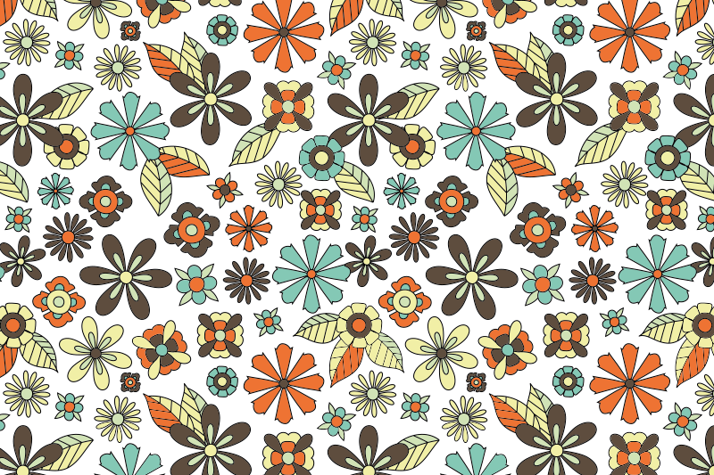 乙烯基复古地毯，复古70年代设计 - TenStickers