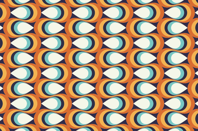 乙烯基地毯几何 复古漩涡元素 - TenStickers