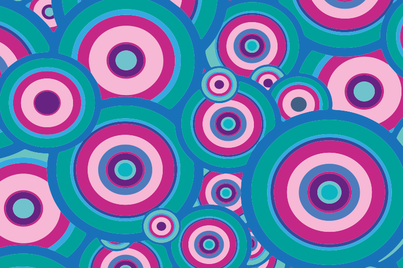 乙烯基地毯几何色彩缤纷的圆形图案 - TenStickers