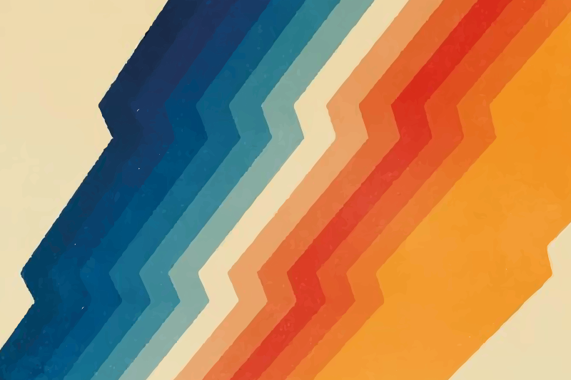 乙烯基地毯客厅动态锯齿图案 - TenStickers