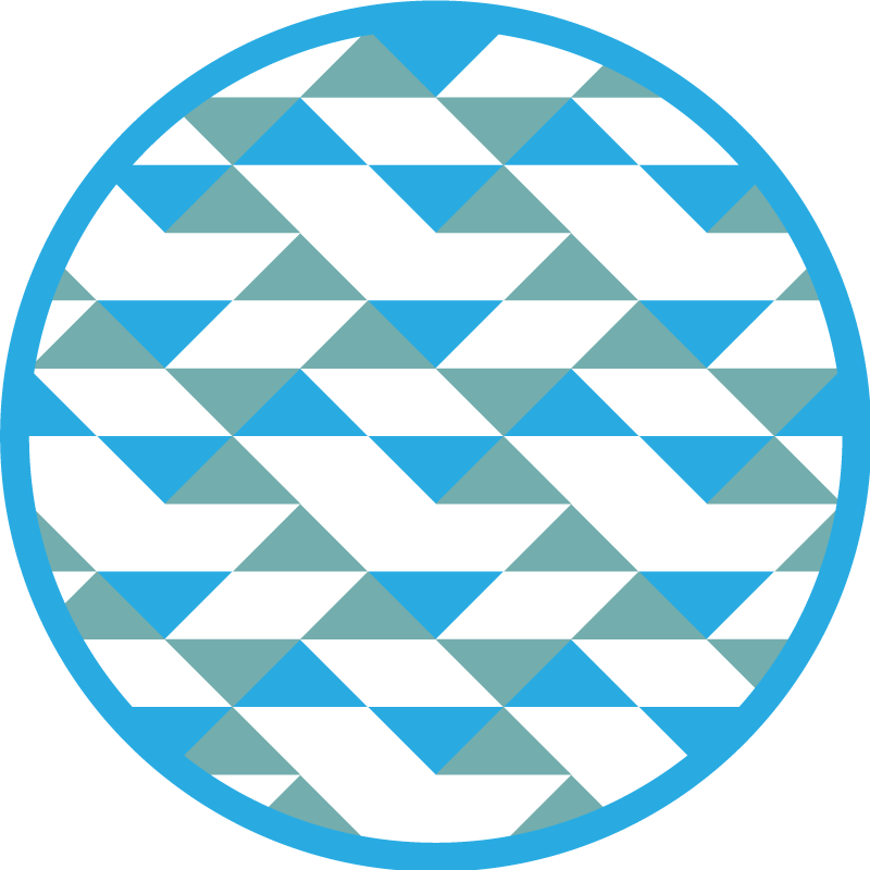 乙烯基地毯几何蓝绿元素 - TenStickers