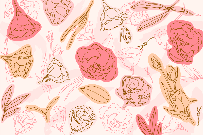 乙烯基地毯浴室优雅植物元素 - TenStickers