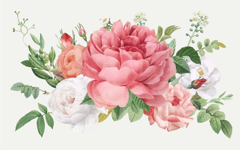 乙烯基花草地毯生动花卉布置 - TenStickers