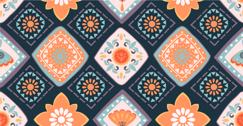 乙烯基地毯浴室生动花卉设计 - TenStickers