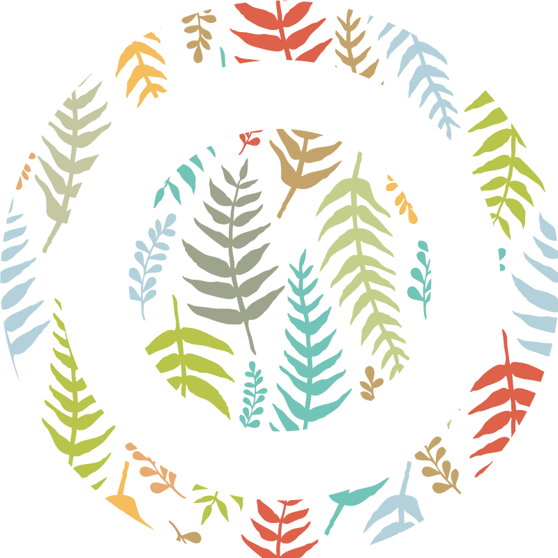 乙烯基地毯特性白色叶片设计 - TenStickers