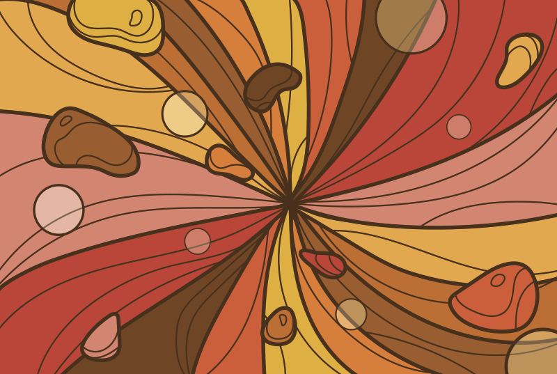 乙烯基复古地毯旋转花朵图案 - TenStickers