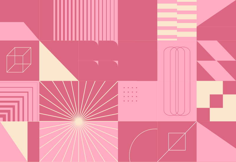 乙烯基地毯呈现几何粉色图案 - TenStickers