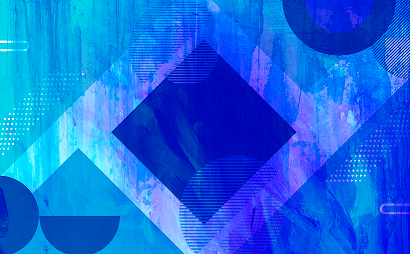 极简主义蓝色几何图案 - TenStickers