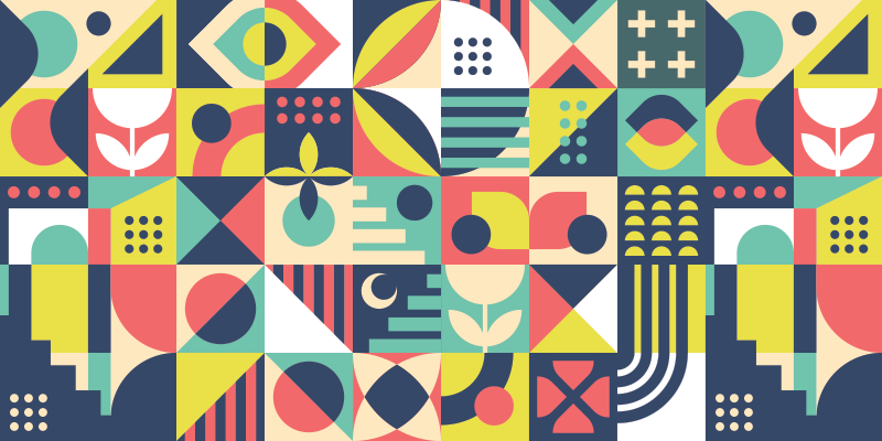 乙烯基地毯几何生动形状 - TenStickers