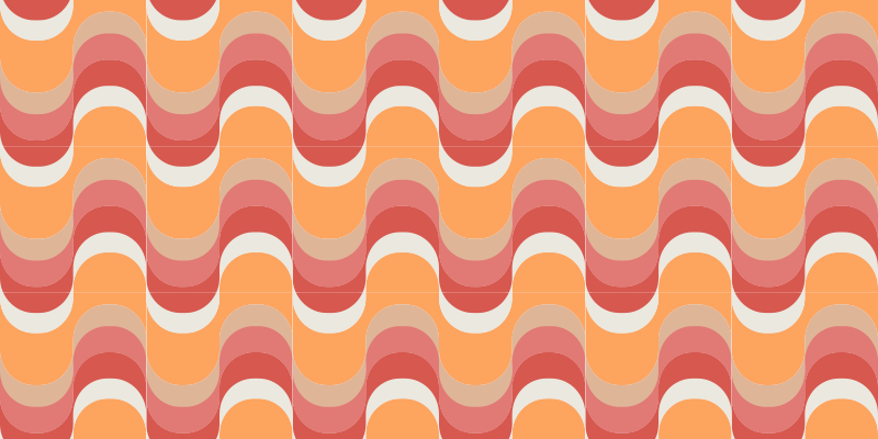 乙烯基复古地毯，生动波浪图案 - TenStickers