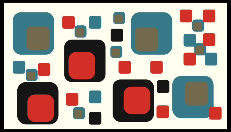 乙烯基地毯几何彩色抽象方块 - TenStickers