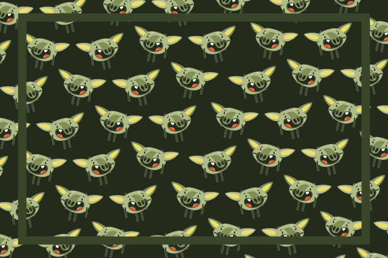 乙烯基地毯 儿童 绿色怪物面孔 - TenStickers