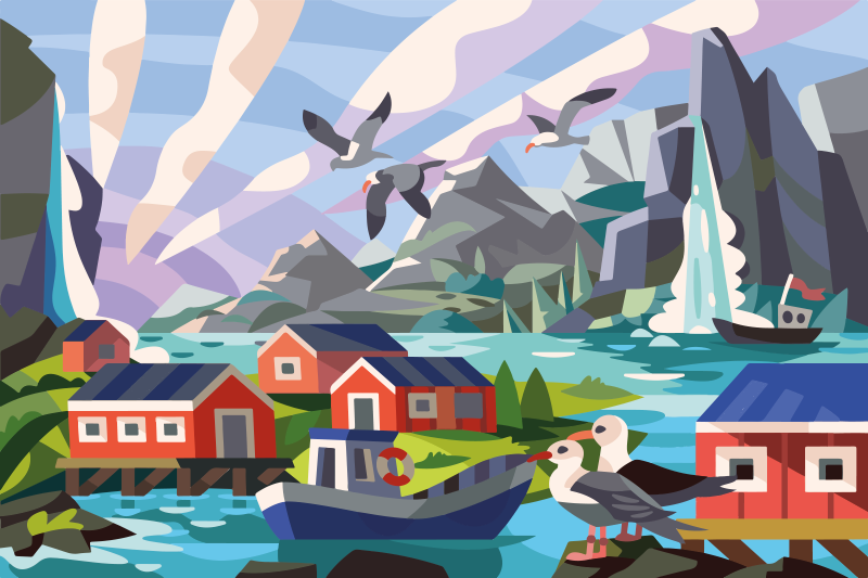 乙烯基地毯特性适合挪威海岸使用 - TenStickers